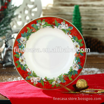8.5 Inches Fine New Bone China Ceramic Christmas Plate of New Christmas